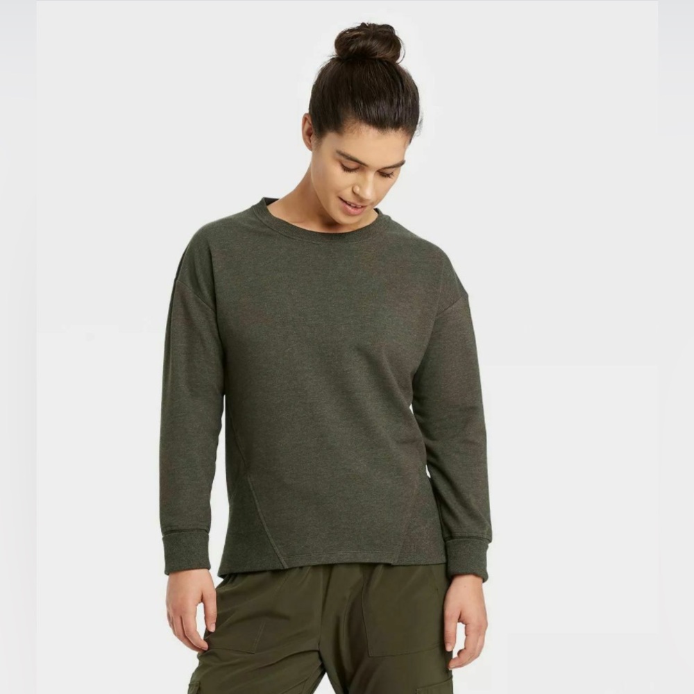 Terry Crewneck Pullover Sweater